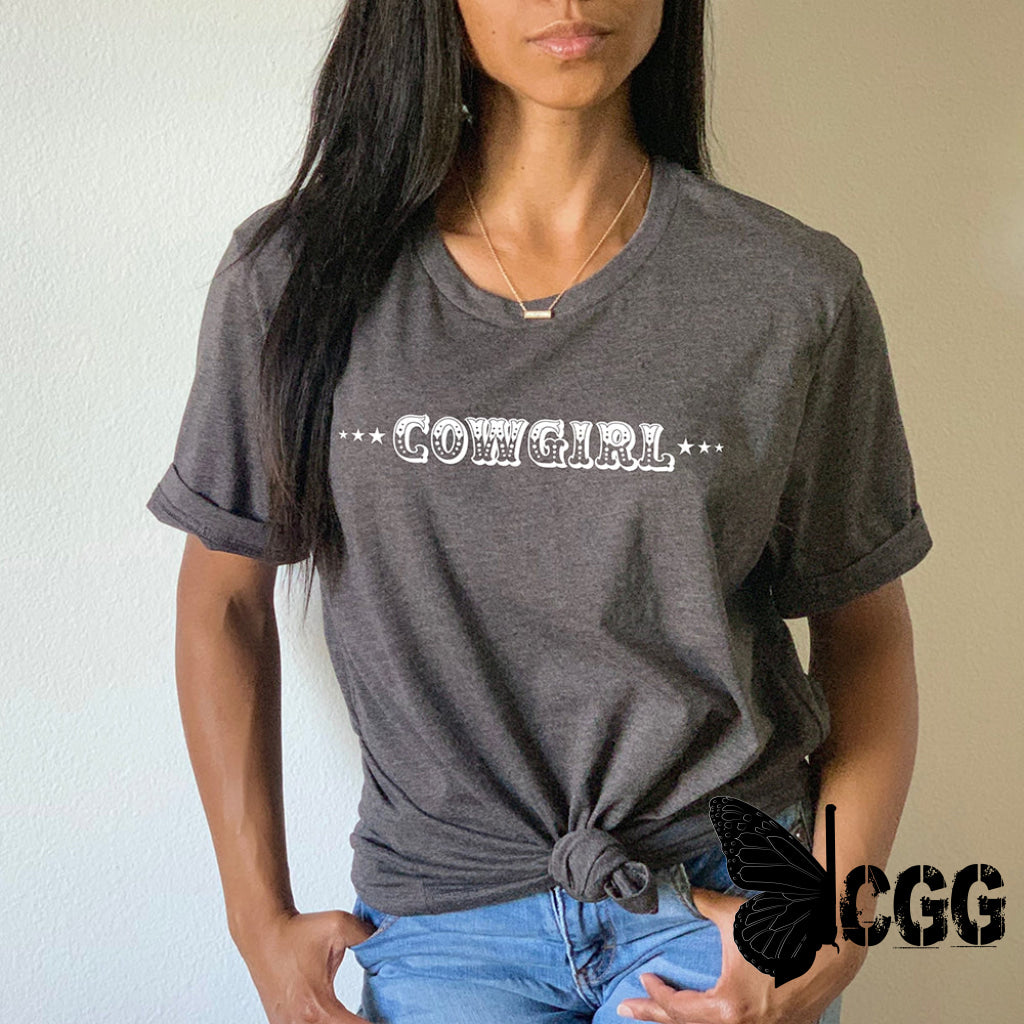 Cowgirl With Sheriff Stars Graphic Tee Shirt - Bourbon T-Shirt