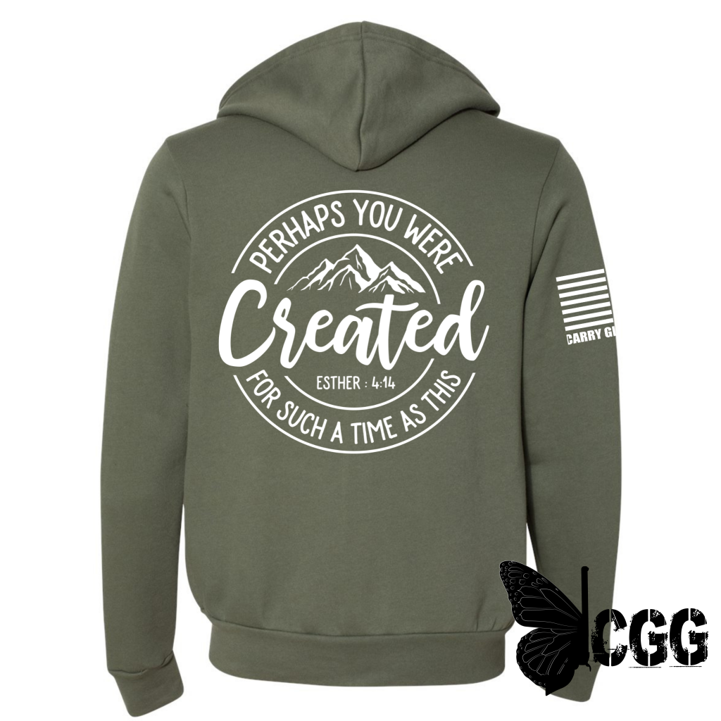 Created For Such A Time Zippered Hoodie Military Green / Xs
