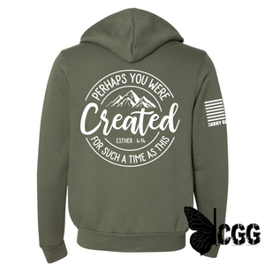 Created For Such A Time Zippered Hoodie Military Green / Xs