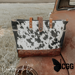 Darby Cowhide Carry All Bag By Countryside Co. Overnight Bag Computer Weekender