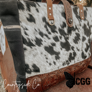 Darby Cowhide Carry All Bag By Countryside Co. Overnight Bag Computer Weekender