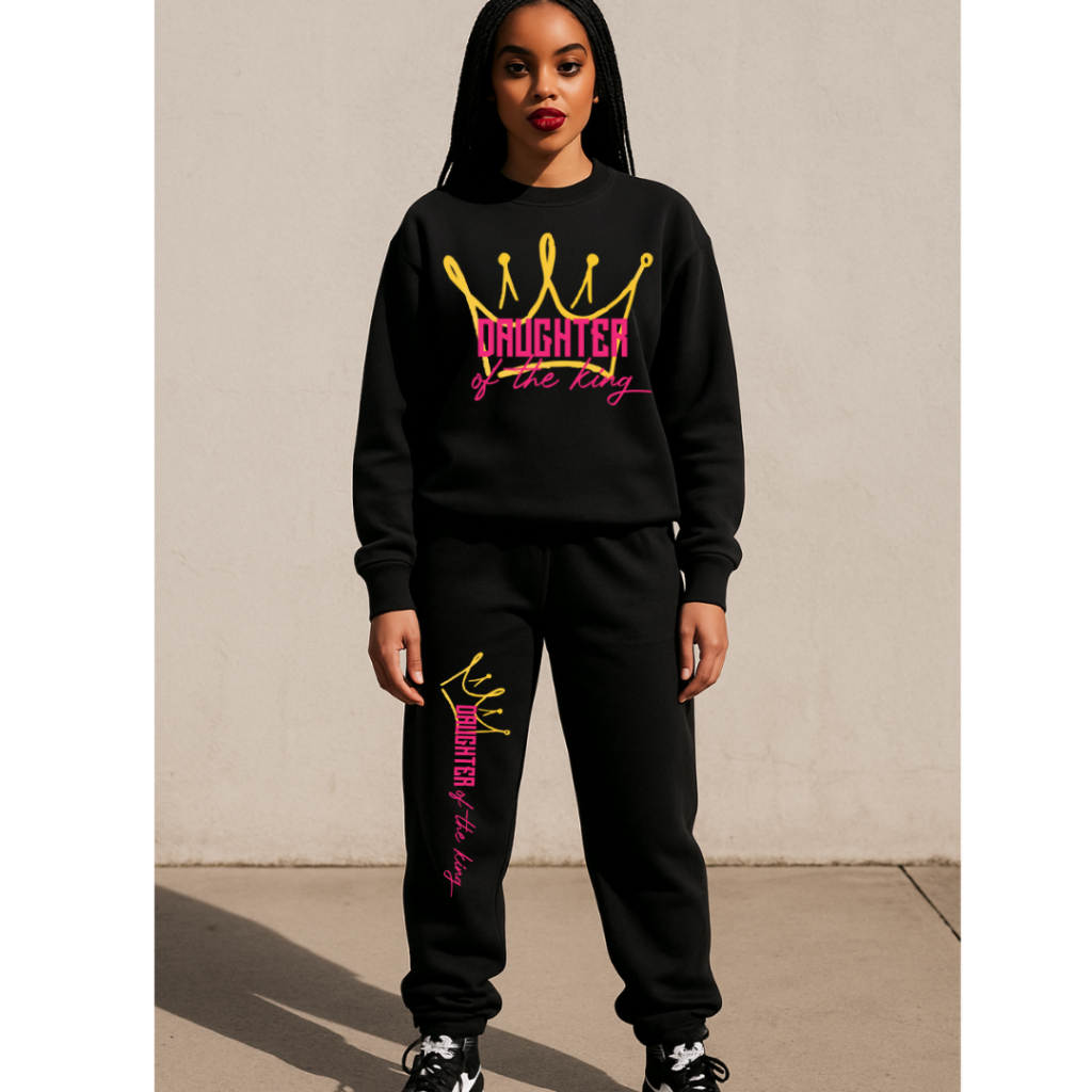 DAUGHTER OF THE KING JOGGER SET BLACK / XS / XS Clothing Set