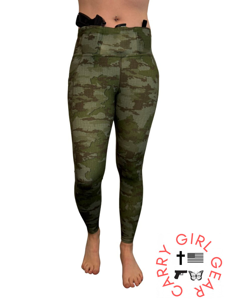 Defender Concealed Carry Leggings | Black & Olive Leggings