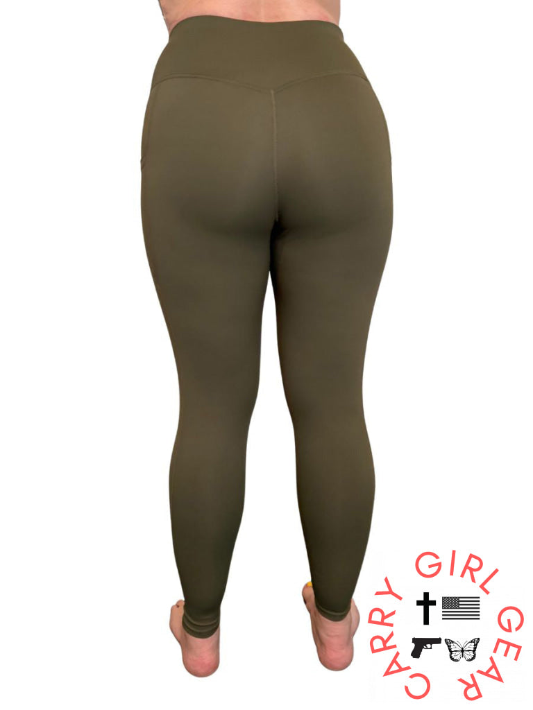 Defender Concealed Carry Leggings | Black & Olive Leggings