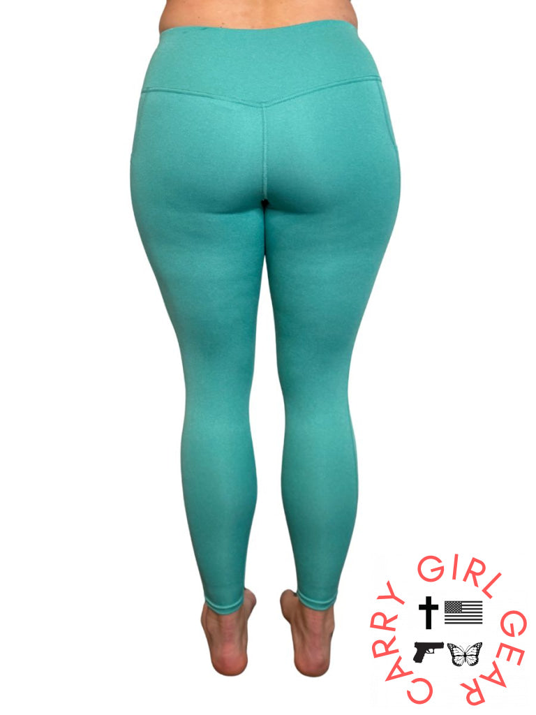 Defender Concealed Carry Leggings | Heathered Teal Leggings
