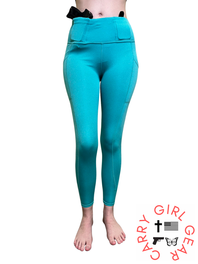 Defender Concealed Carry Leggings | Heathered Teal XS / Teal Leggings