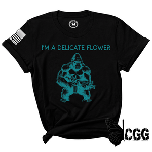 Delicate Flower Tee Xs / Black Unisex Cut Cgg Perfect