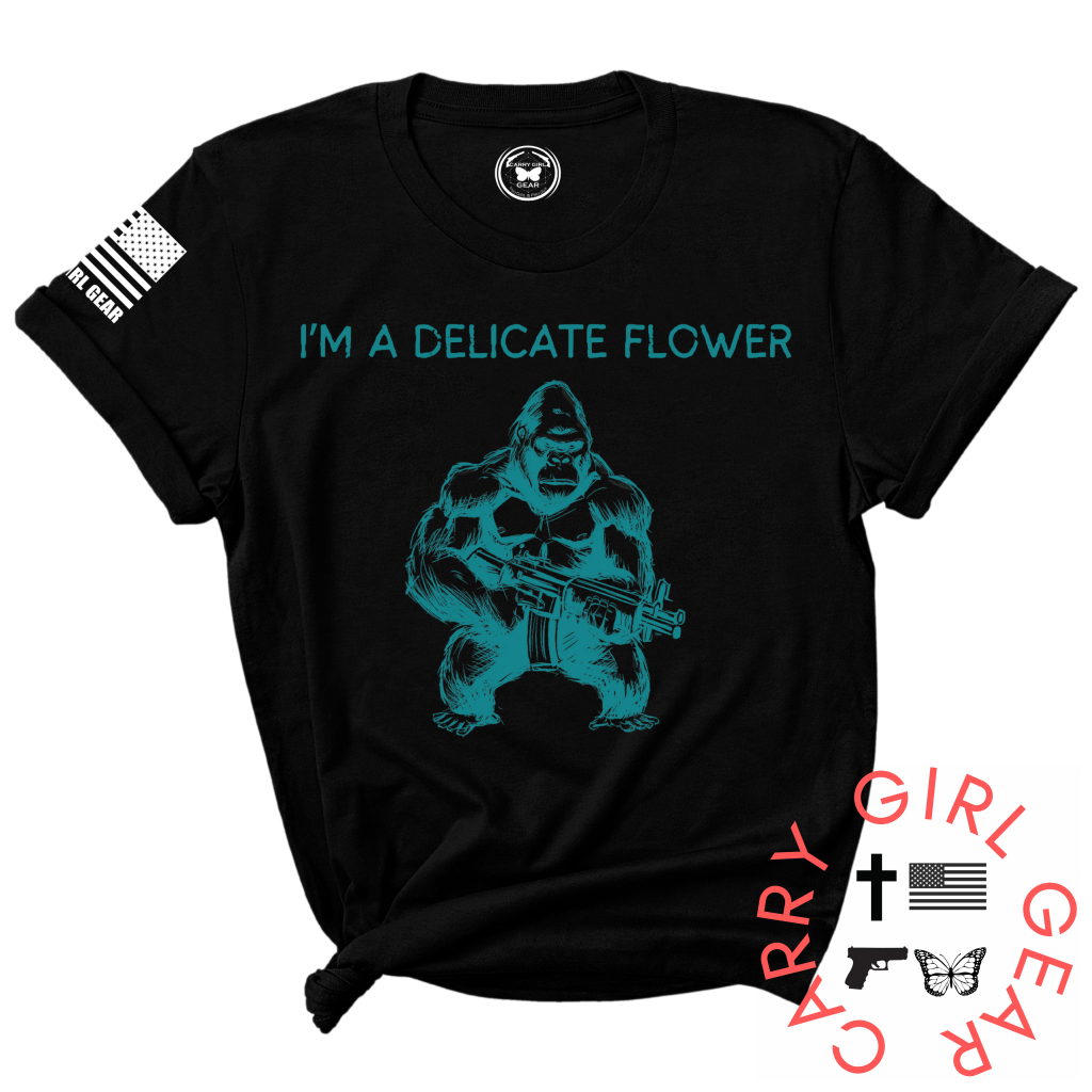 Delicate Flower Tee Xs / Black Unisex Cut Cgg Perfect