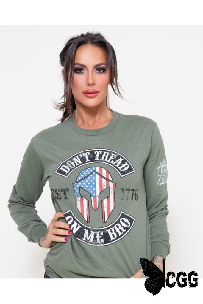 Don’t Tread On Me Military Green Design Unisex Long Sleeve / Small Long-Sleeved Shirt