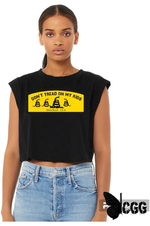 Don’t Tread On My Kids Design Black Crop Tank / Small Crew Sweatshirt