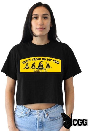 Don’t Tread On My Kids Design Black Crop Tee / Small Crew Sweatshirt