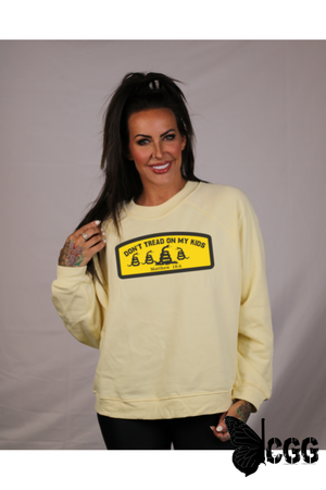 Don’t Tread On My Kids Design French Vanilla Crop Crew / Small Crew Sweatshirt