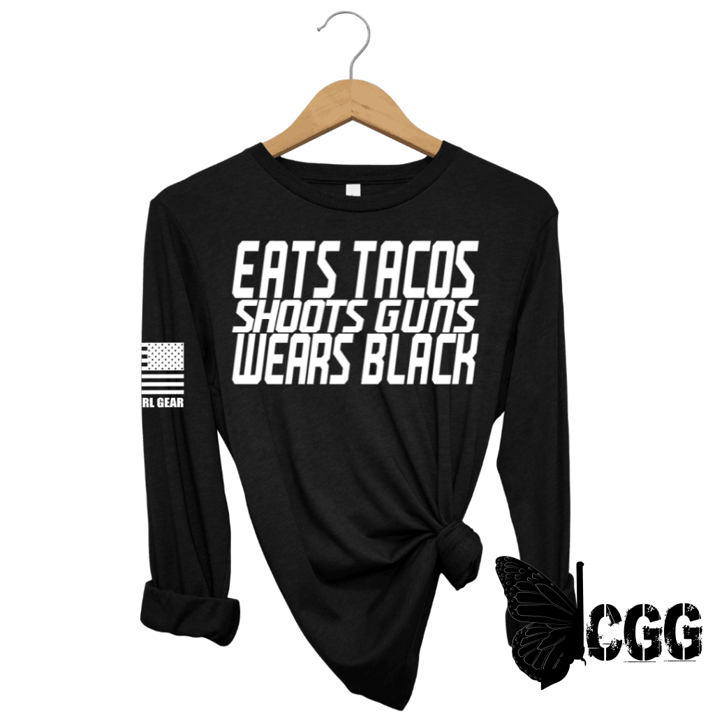 Eats Tacos Long Sleeve Black / Xs