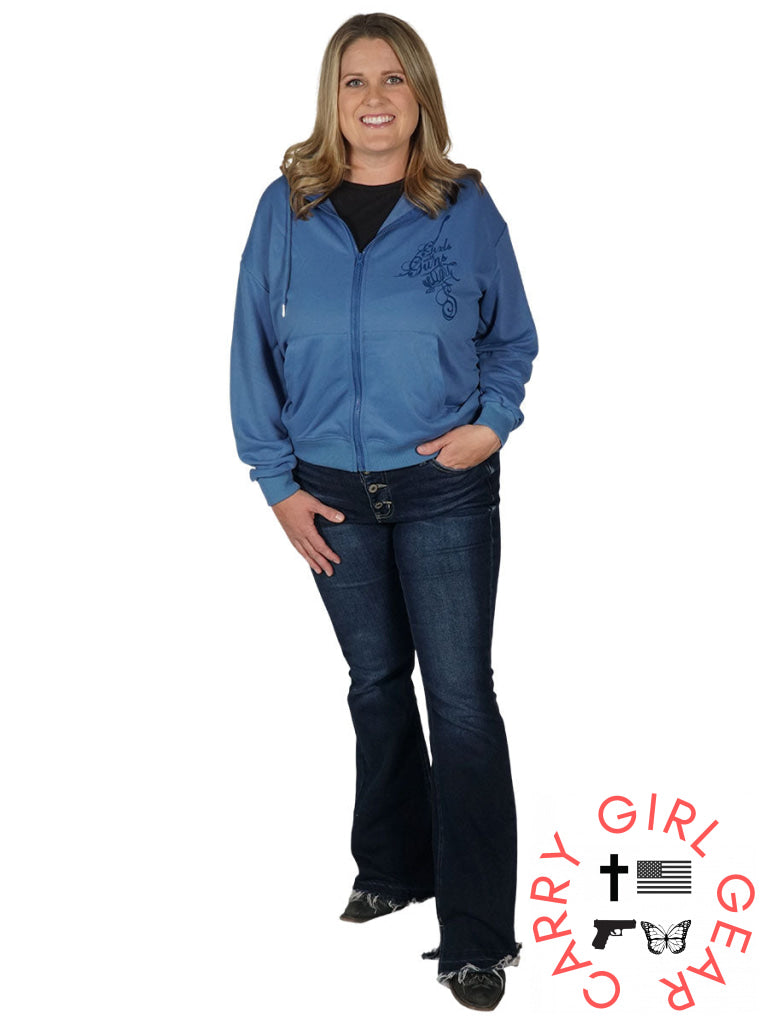 Elk Zip Up Hoodie Stone Blue / XS Sweatshirt