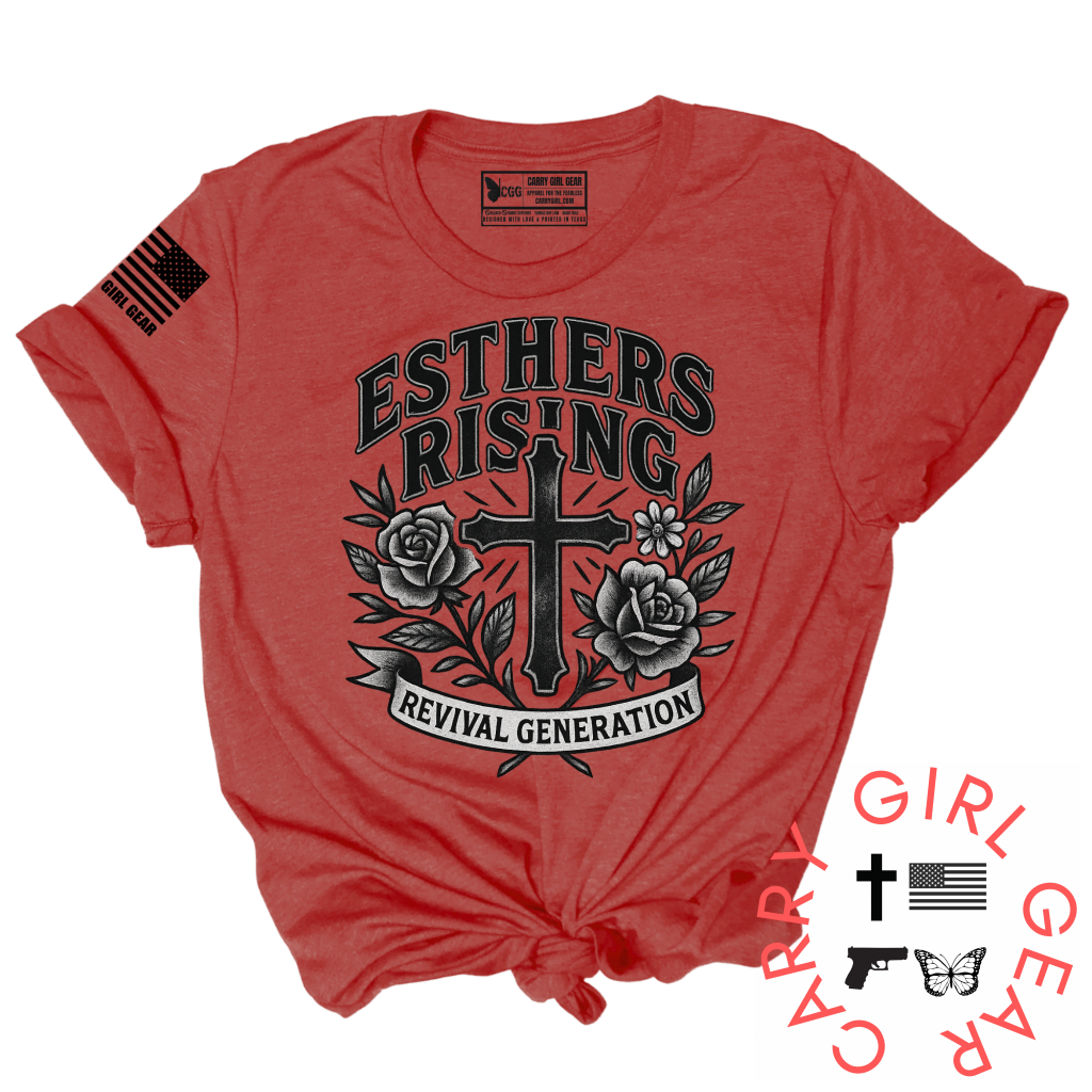 ESTHERS RISING TEE XS / HEATHER RED / UNISEX CUT CGG PERFECT TEE