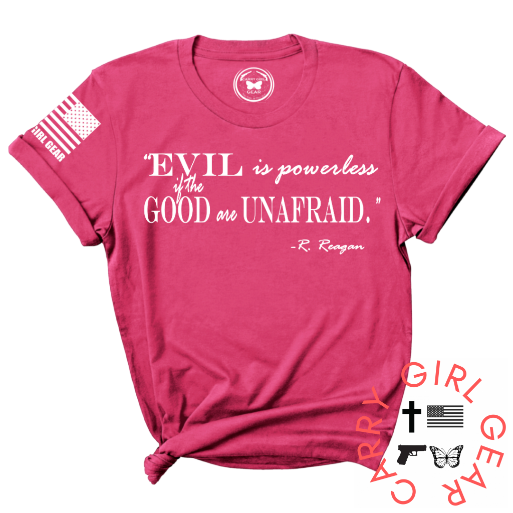 Evil Is Powerless Tee Xs / Fuchsia Unisex Cut Cgg Perfect Tee