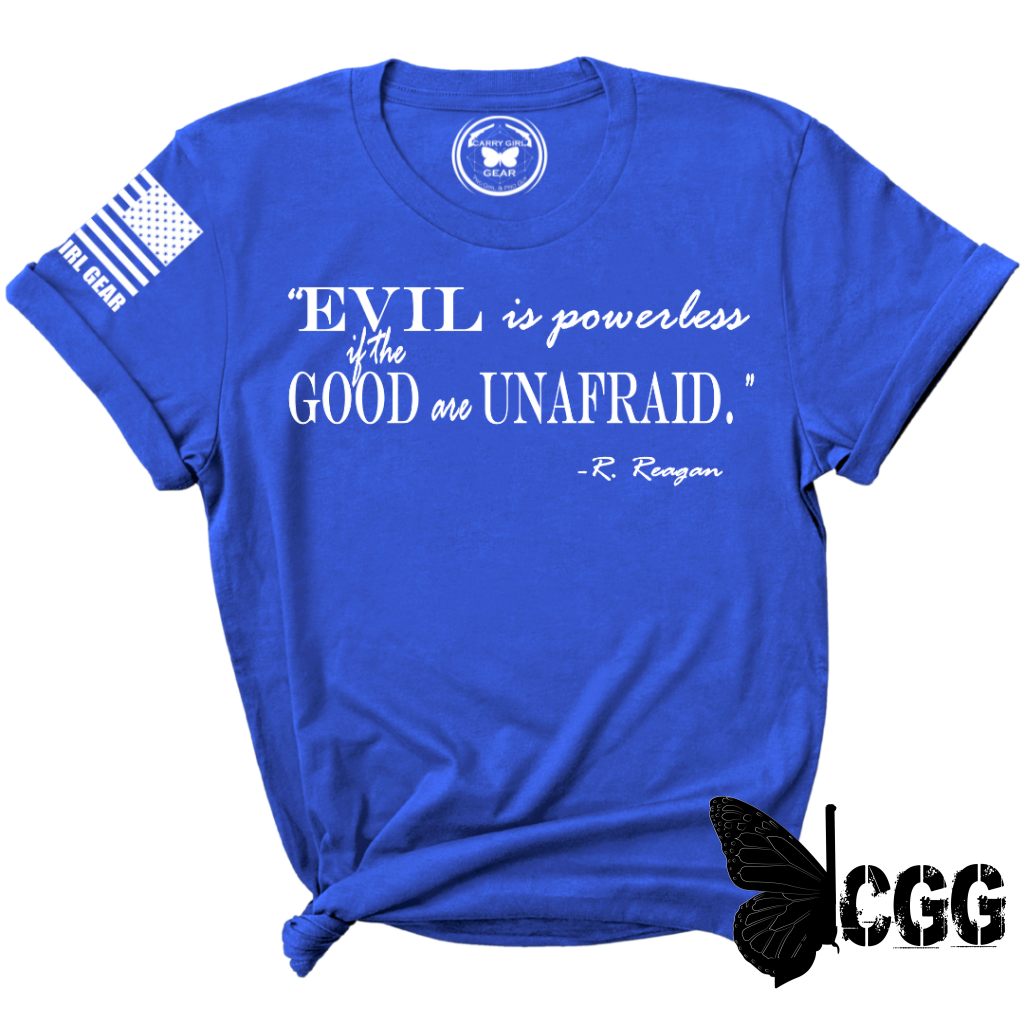 Evil Is Powerless Tee Xs / Royal Blue Unisex Cut Cgg Perfect Tee