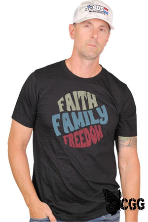 Faith Family Freedom Unisex Tee (Optional Colors) Black / Small Shirt