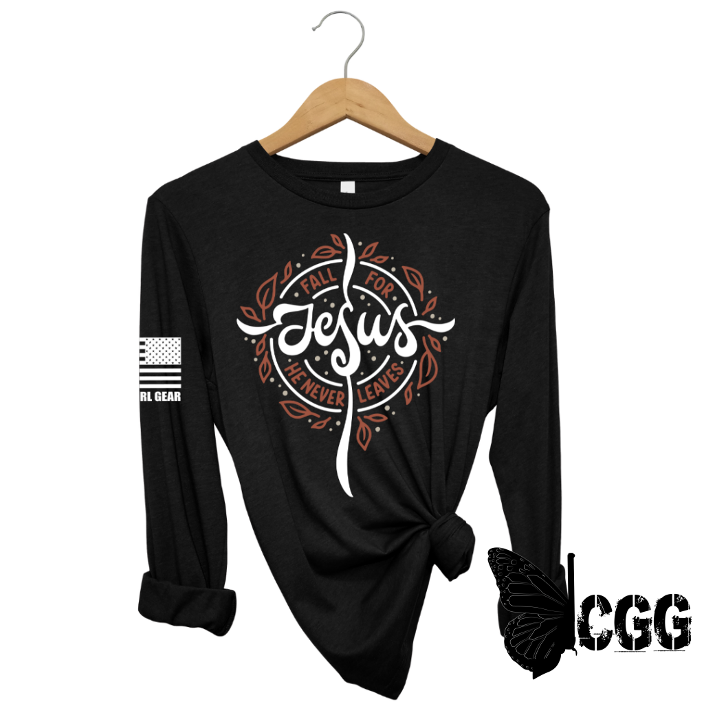 Fall For Jesus Long Sleeve Black / Xs