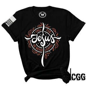 Fall For Jesus Tee Xs / Black Unisex Cut Cgg Perfect