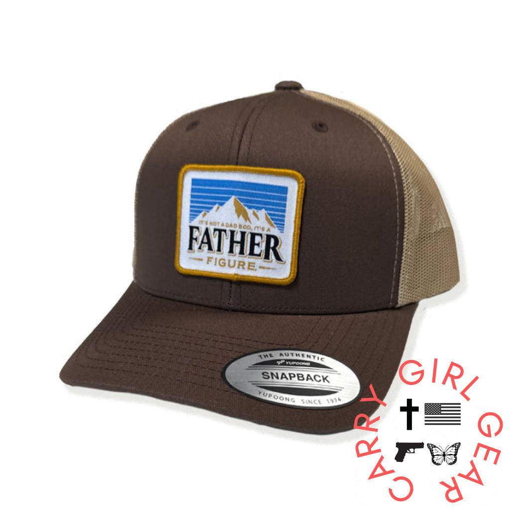 Father Figure Woven Patch Hat Curved Bill Snapback / Brown And Khaki NC - Hats