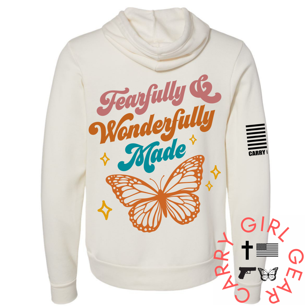 Fearfully & Wonderfully Made Zippered Hoodie Vintage White / Xs