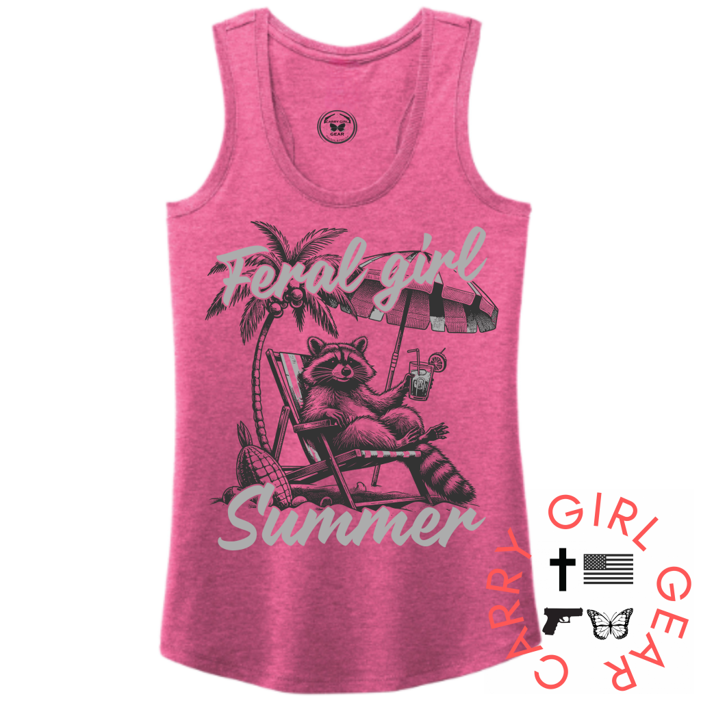 Feral Girl Summer Tank Top Xs / Fuchsia Tank Top