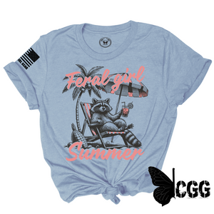 Feral Girl Summer Tee Xs / Blue Unisex Cut Cgg Perfect