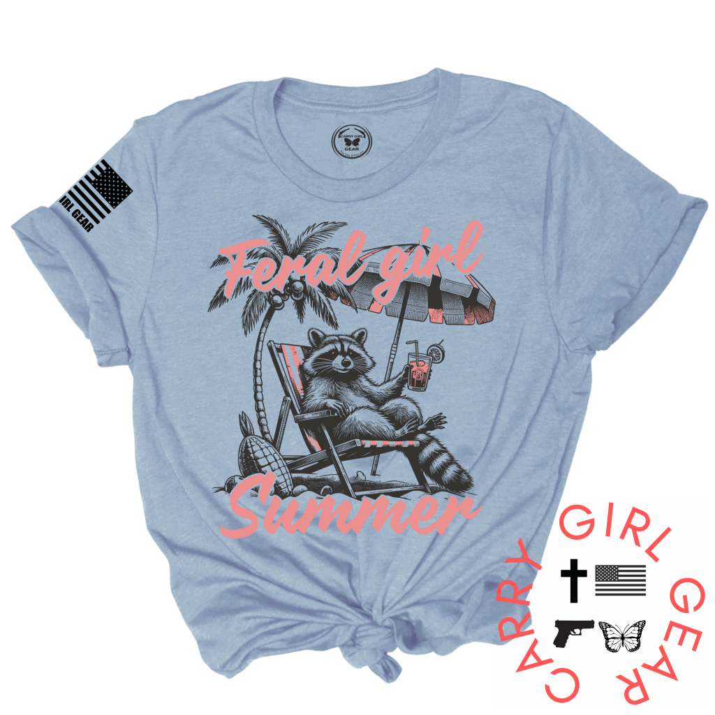 Feral Girl Summer Tee Xs / Blue Unisex Cut Cgg Perfect