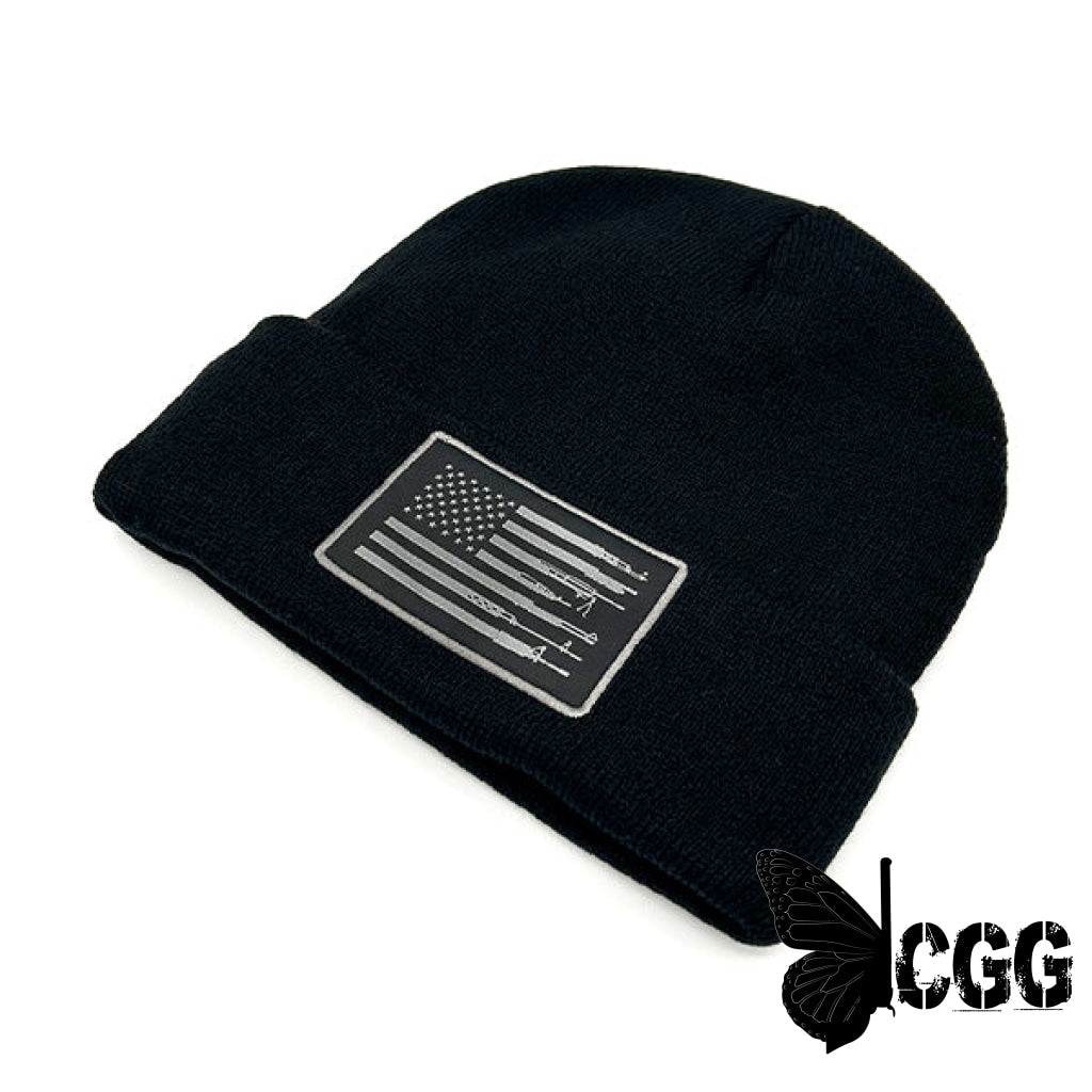 Firearm Flag Beanie Woven Patch Nc - Beanies