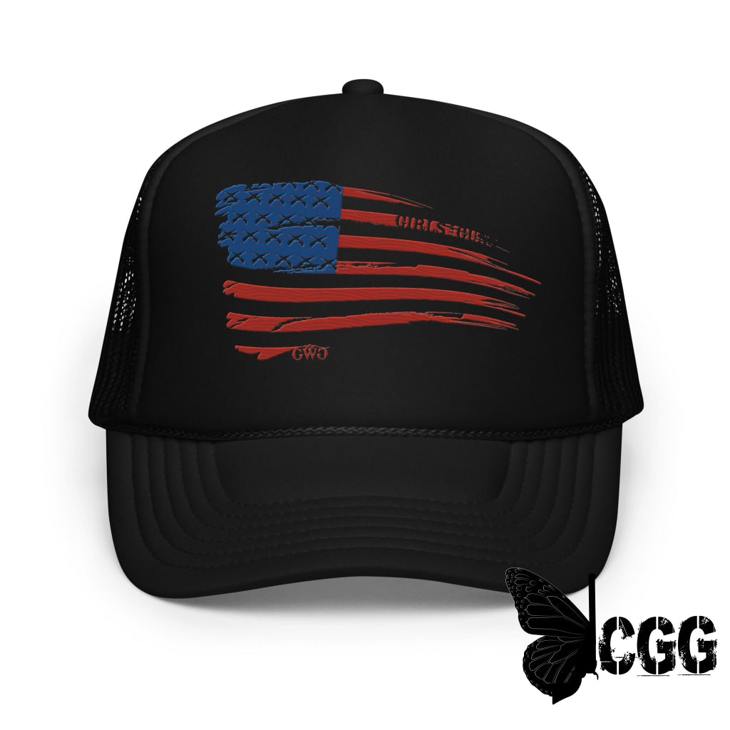 Flag Trucker Hat Black Hat