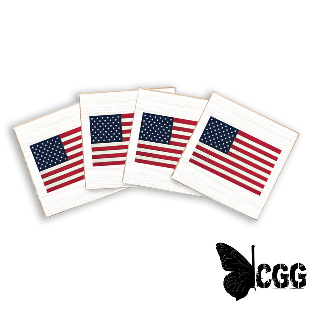 Flags Of Valor - American Flag Coaster Set