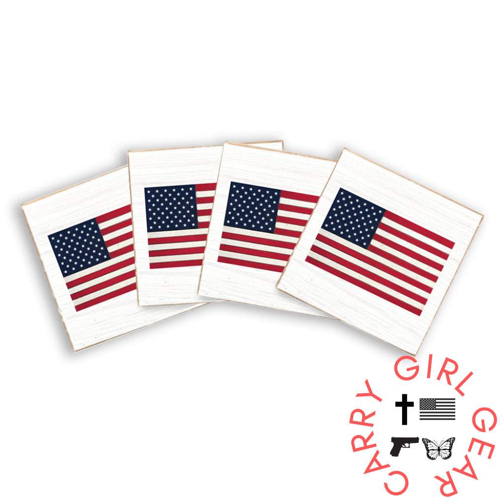 Flags Of Valor - American Flag Coaster Set