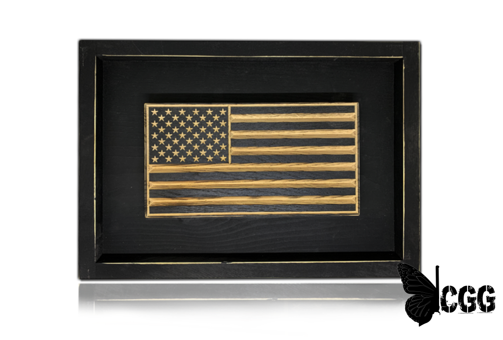 Flags Of Valor - Old Glory Desk Flag Black Frame / And White