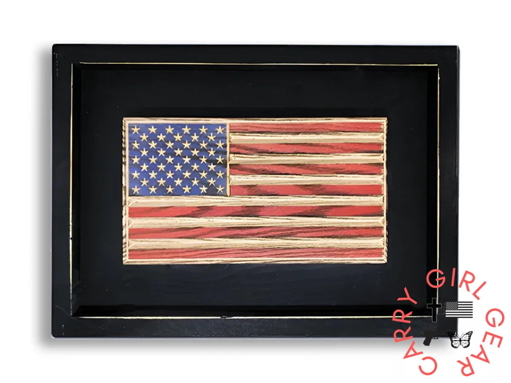 Flags Of Valor - Old Glory Desk Flag Black Frame / Red White Blue