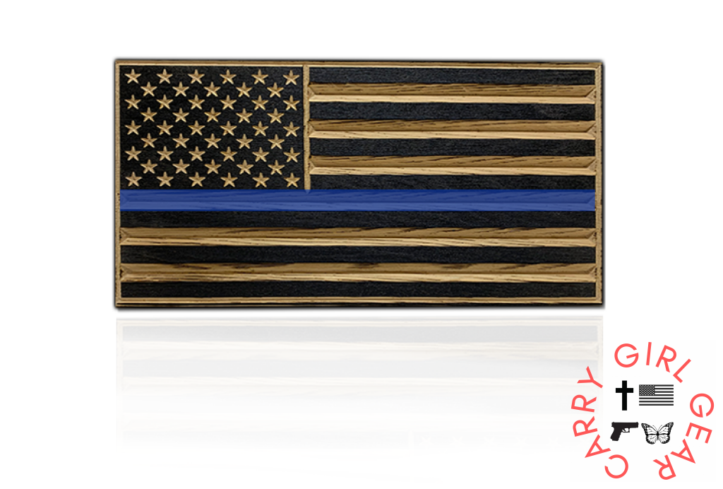 Flags Of Valor - Old Glory Desk Flag Unframed / Thin Blue Line