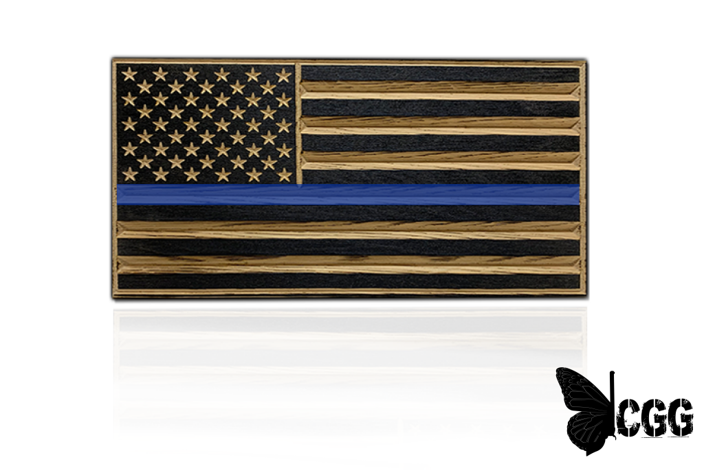 Flags Of Valor - Old Glory Desk Flag Unframed / Thin Blue Line