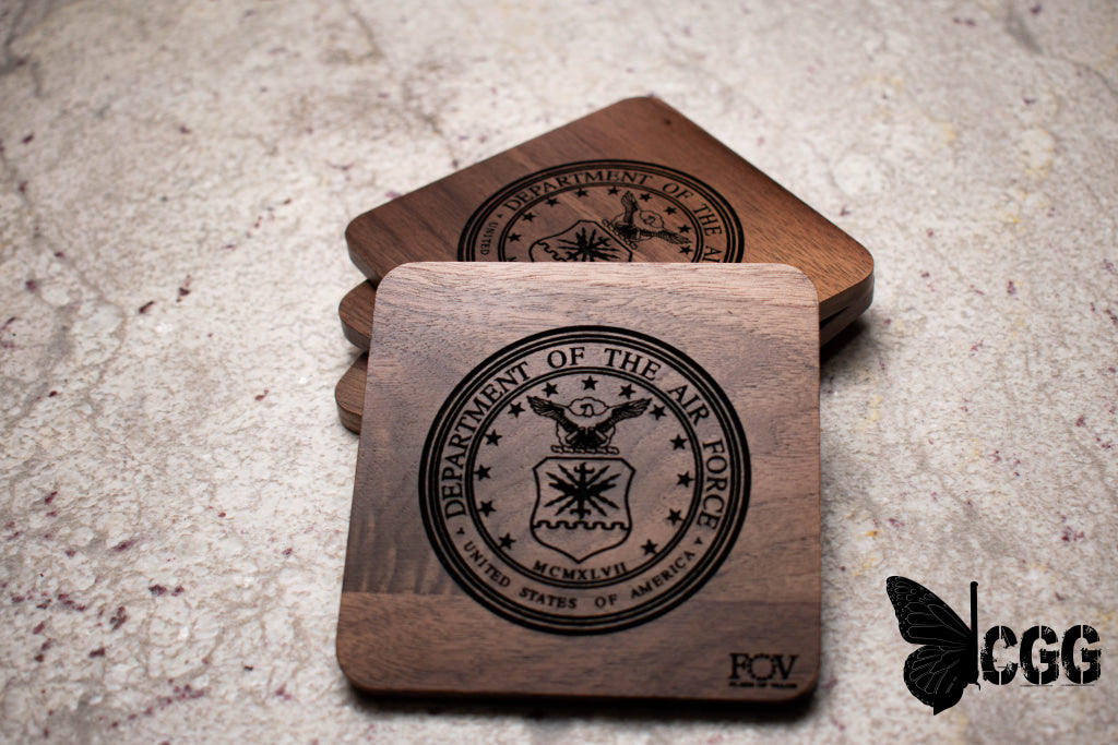 Flags Of Valor - Walnut Coasters 4 Air Force