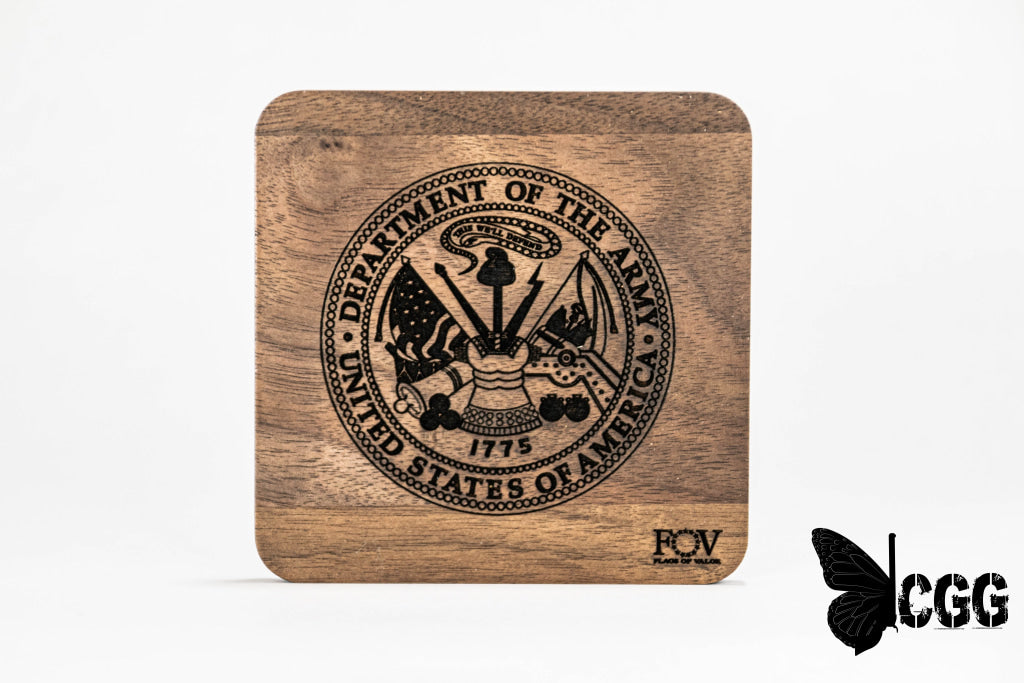 Flags Of Valor - Walnut Coasters 4 Army