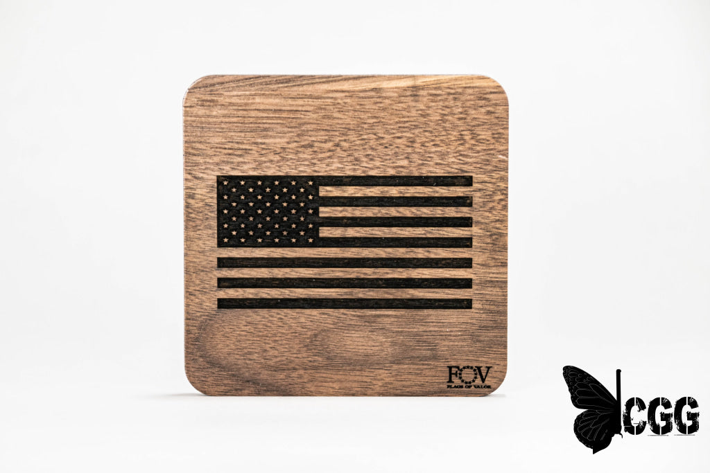 Flags Of Valor - Walnut Coasters