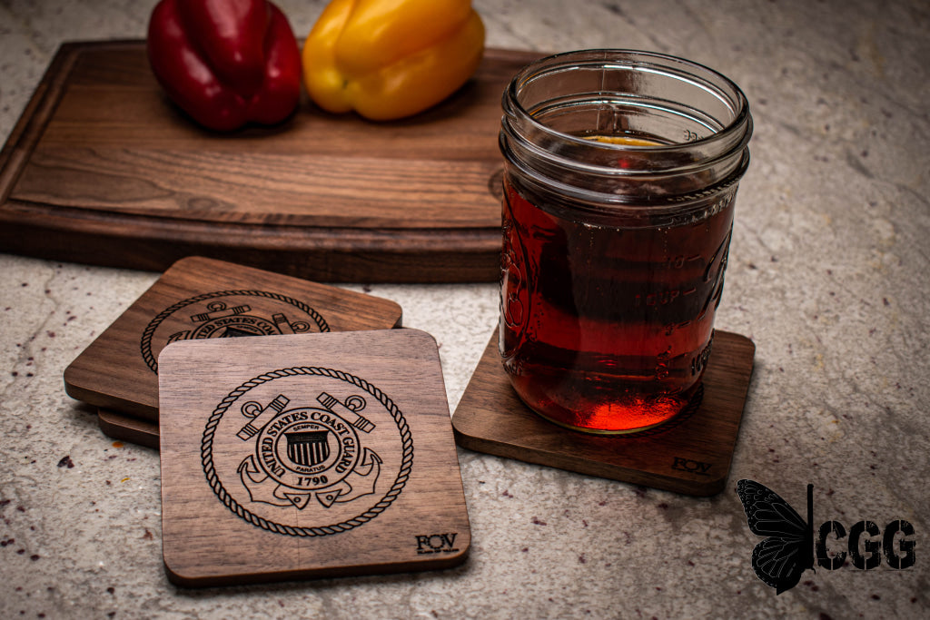 Flags Of Valor - Walnut Coasters