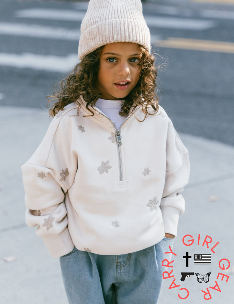 Floral Kids Half-Zip Kids Jacket