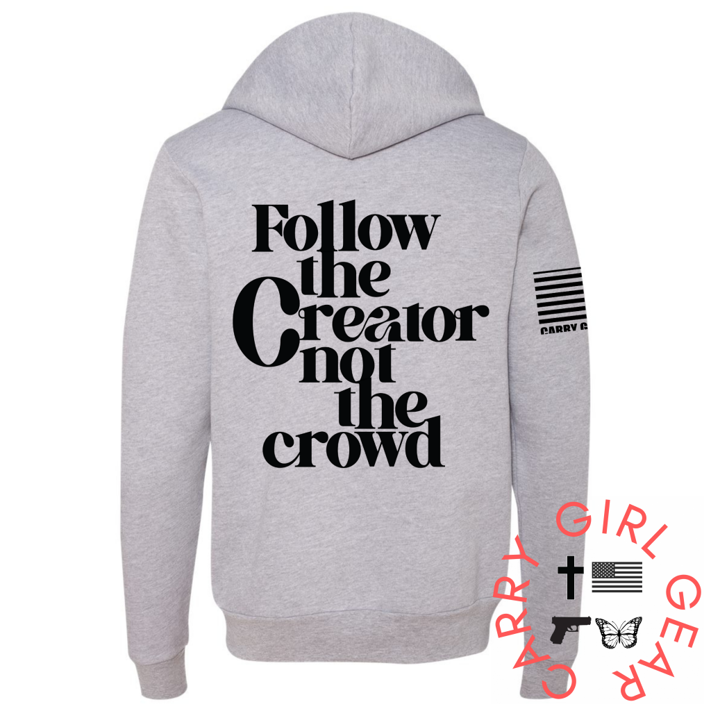 Follow Zippered Hoodie Athletic Gray / Xs