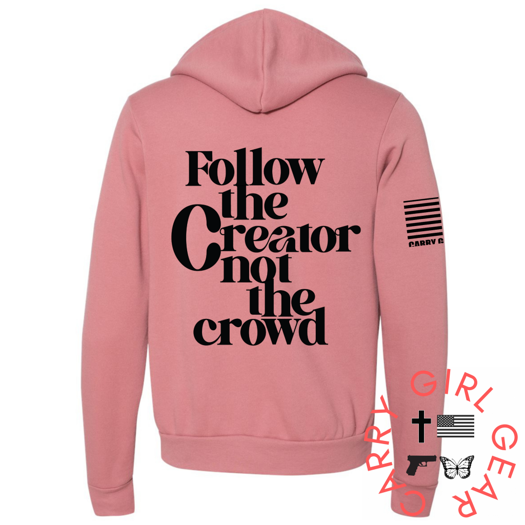 Follow Zippered Hoodie Mauve / Xs