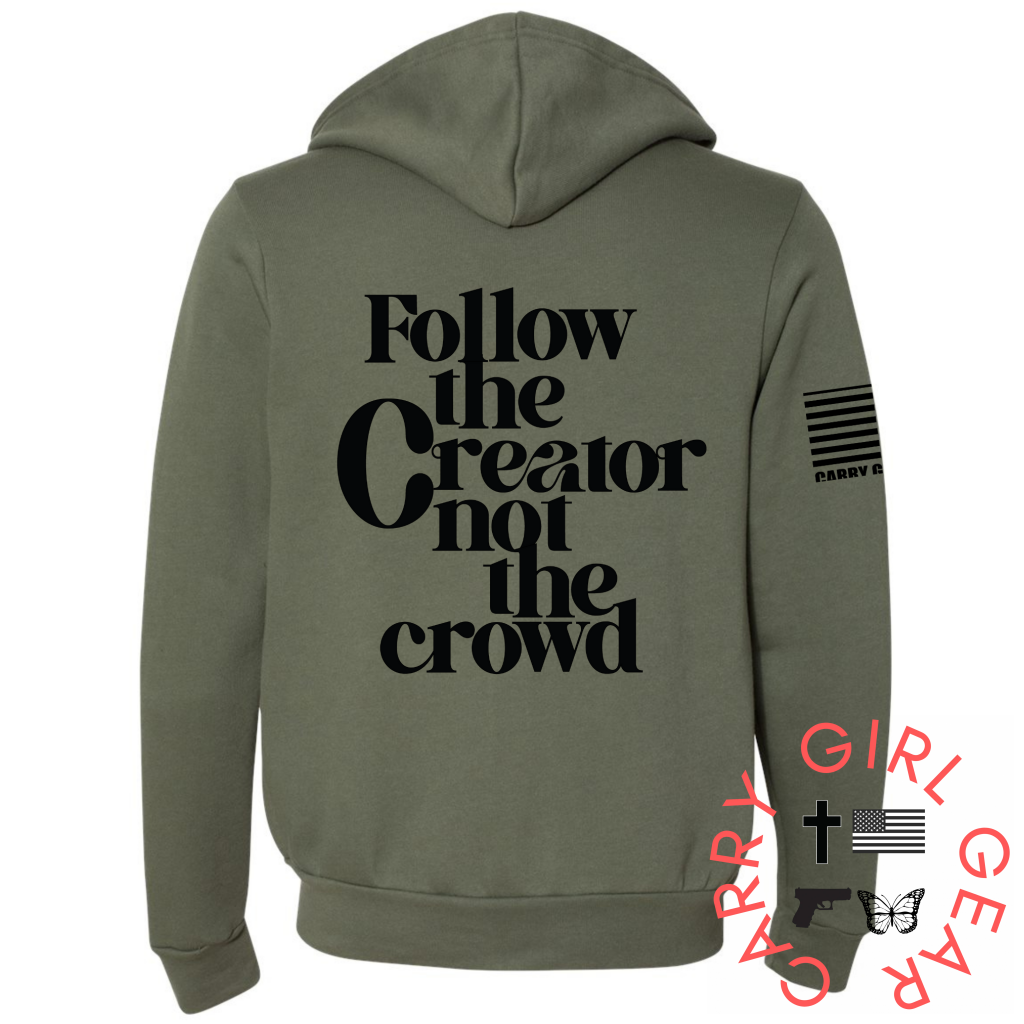 Follow Zippered Hoodie Military Green / Xs