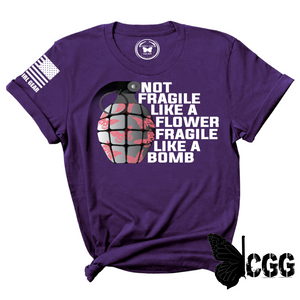 Fragile Like A Bomb Tee Xs / Purple Unisex Cut Cgg Perfect Tee