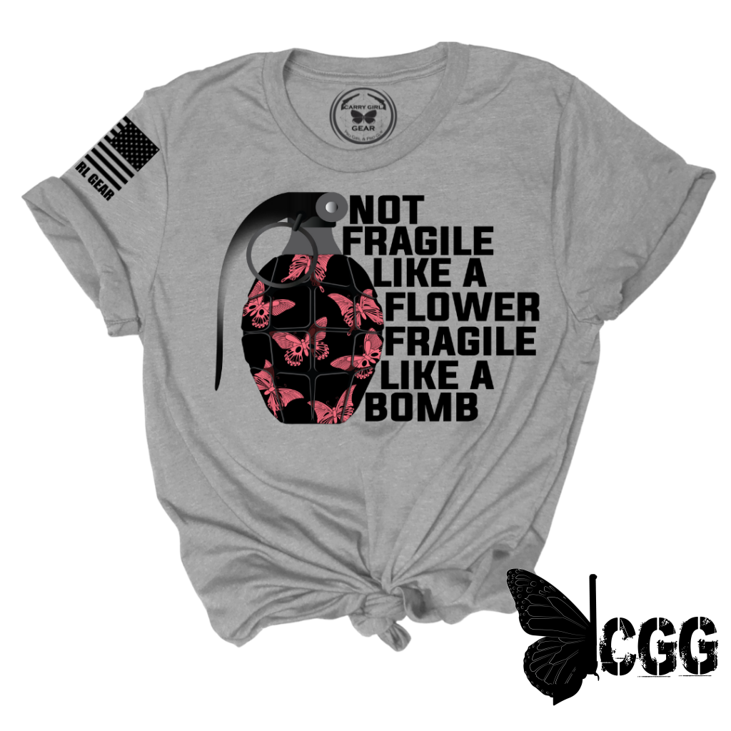 Fragile Like A Bomb Tee Xs / Steel Unisex Cut Cgg Perfect Tee