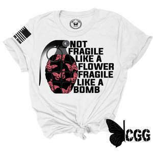 Fragile Like A Bomb Tee Xs / White Unisex Cut Cgg Perfect Tee
