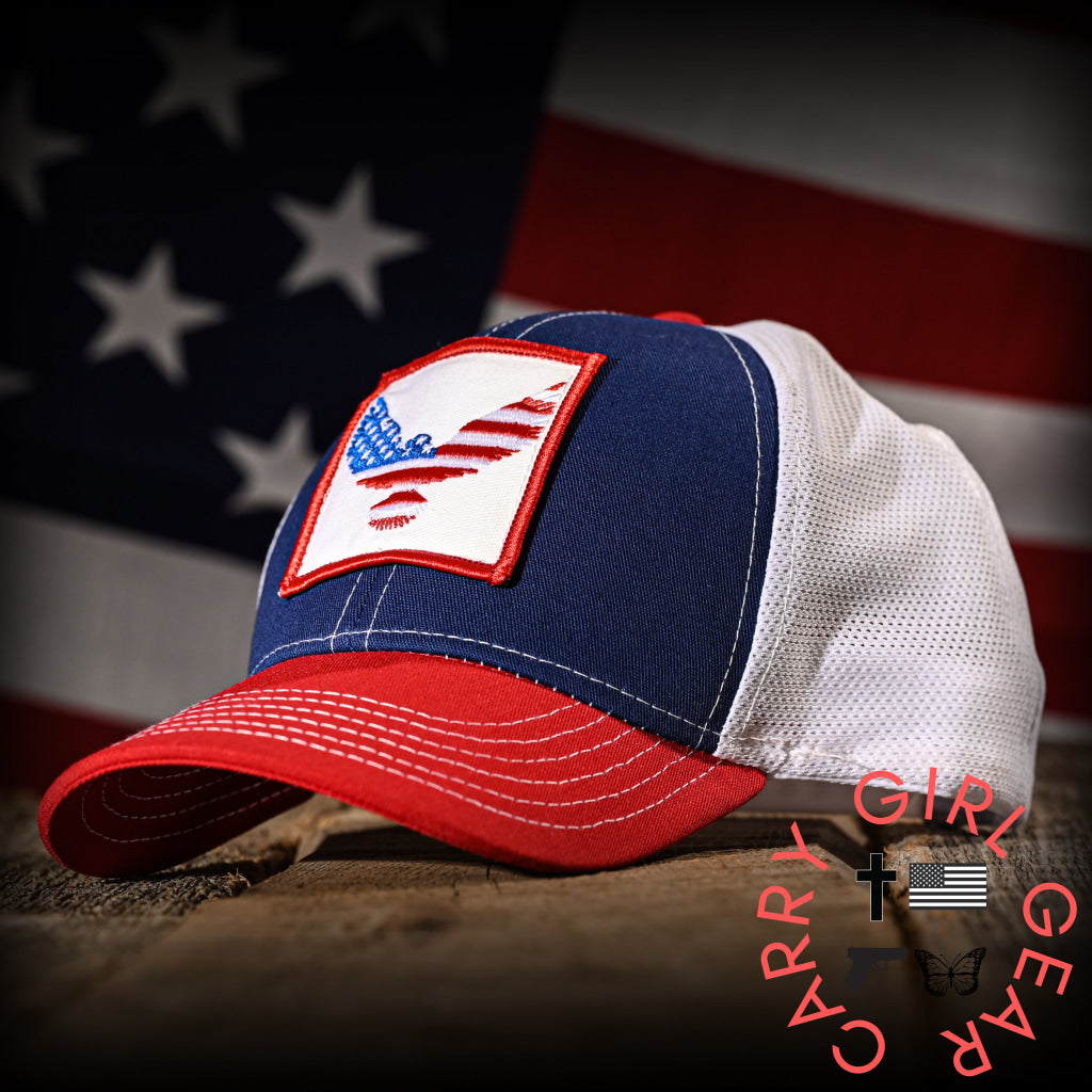 Freedom Eagle Red White & Blue Trucker Hat Hats