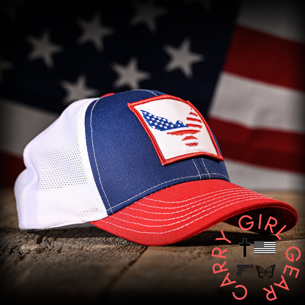 Freedom Eagle Red White & Blue Trucker Hat Hats